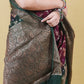 Wine and Bottle Green Chanderi Bandhani Silk Saree