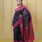 Navy and Rani Chanderi Bandhani Silk Saree