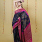 Navy and Rani Chanderi Bandhani Silk Saree