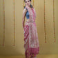 Flamingo Pink Khaddi Banarasi Georgette Silk Saree