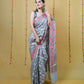 Pastel Blue Tissue Weaving Embroidery Saree