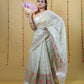 Light Green Tissue Embroidery Saree