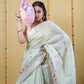 Light Green Tissue Embroidery Saree