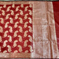 Maroon Chanderi Tiger Zari Woven Saree