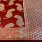 Maroon Chanderi Tiger Zari Woven Saree