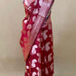 Maroon Chanderi Tiger Zari Woven Saree