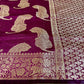 Magenta Chanderi Tiger Zari Woven Saree