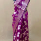 Magenta Chanderi Tiger Zari Woven Saree