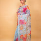 Sky Blue Floral Embellished Organza Silk Saree