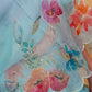 Sky Blue Floral Embellished Organza Silk Saree