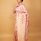 Peach & Pink Shaded Khaddi Banarasi Georgette Silk Saree