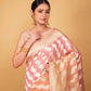 Peach & Pink Shaded Khaddi Banarasi Georgette Silk Saree