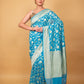 Blue Handwoven Khaddi Banarasi Georgette Silk Saree