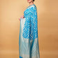 Peacock Blue Khaddi Banarasi Georgette Silk Saree