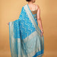 Peacock Blue Khaddi Banarasi Georgette Silk Saree