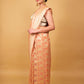 Peach Handwoven Khaddi Banarasi Georgette Silk Saree