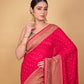 Cherry Red Khaddi Banarasi Georgette Silk Saree