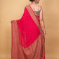 Cherry Red Khaddi Banarasi Georgette Silk Saree