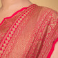 Cherry Red Khaddi Banarasi Georgette Silk Saree