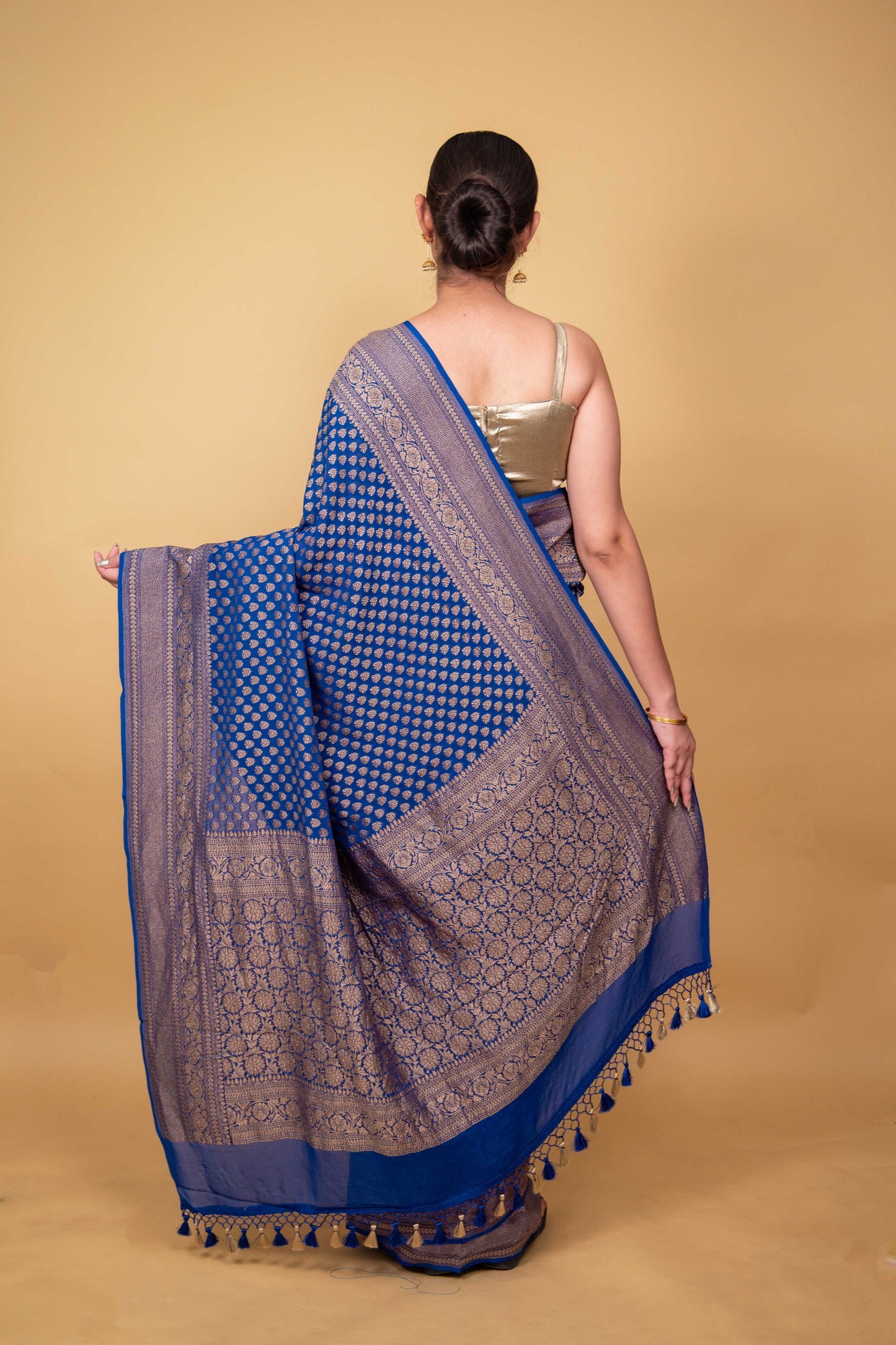 Blue Khaddi Banarasi Georgette Silk Saree