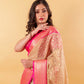 Pink & Beige  Embroidered Tissue Banarasi Silk Saree