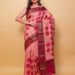 Pink & Beige Embroidered Chanderi Silk Saree