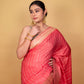 Peachy Pink Organza Satin Fancy Banarasi Saree