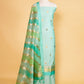 Sea Green Handwoven Chiniya Silk Suit Set