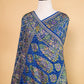 Royal Blue Floral Bandhani Georgette Silk Saree