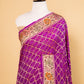 Magenta Floral Bandhani Georgette Silk Saree