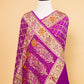 Magenta Floral Bandhani Georgette Silk Saree
