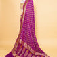 Magenta Floral Bandhani Georgette Silk Saree