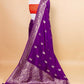 Purple Bird Weaving Russian Silk Saree