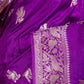 Purple Bird Weaving Russian Silk Saree
