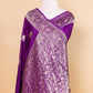 Purple Bird Weaving Russian Silk Saree