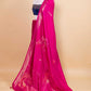 Rani Pink Zari Woven Russain Silk Saree