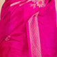 Rani Pink Zari Woven Russain Silk Saree