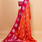 Orange and Rani Russian Silk Saree
