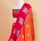 Orange and Rani Russian Silk Saree