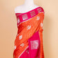 Orange and Rani Russian Silk Saree