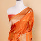 Saffron Zari Woven Fancy Silk Saree