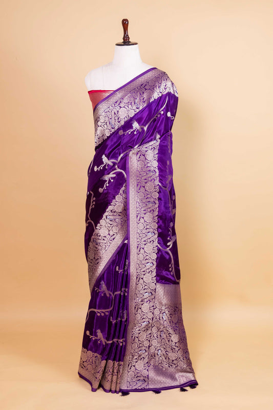 Dark Purple Sona Rupa Fancy Silk Saree