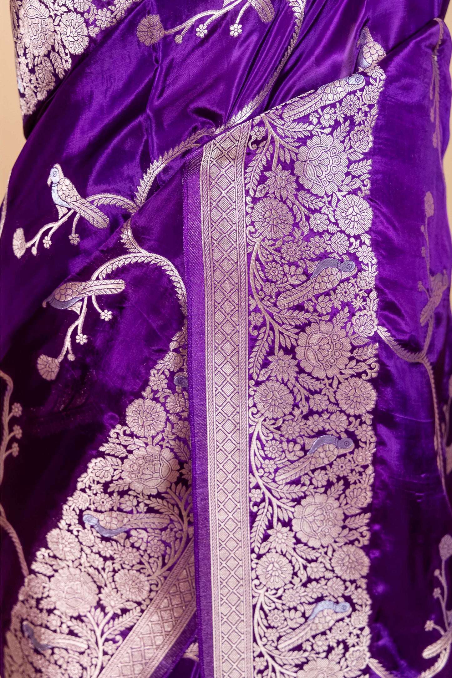 Dark Purple Sona Rupa Fancy Silk Saree