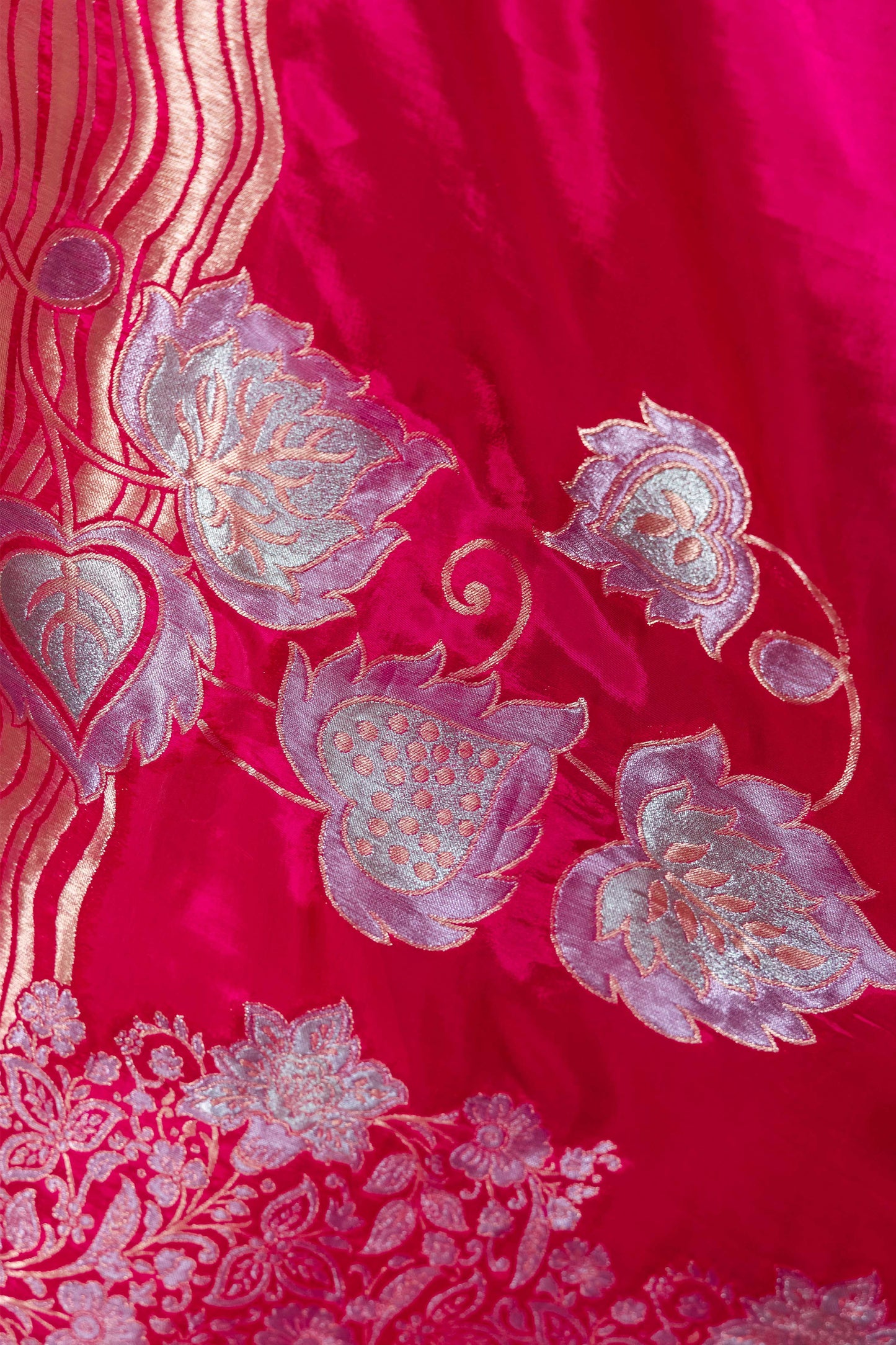 Rani Leheriya Border Fancy Silk Saree
