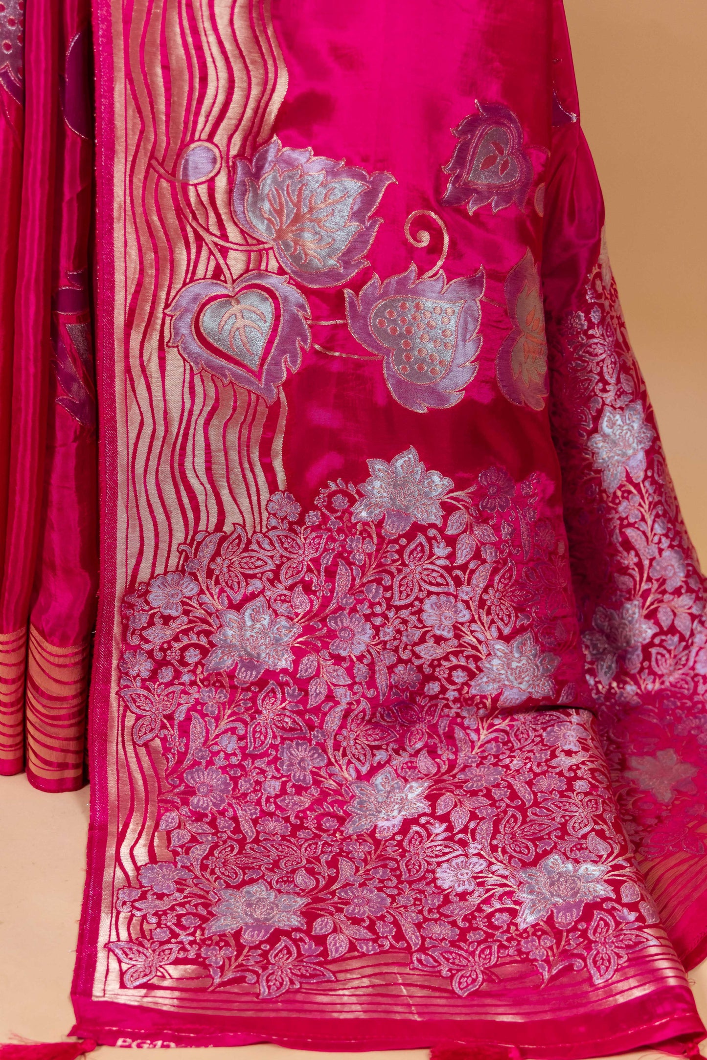 Rani Leheriya Border Fancy Silk Saree