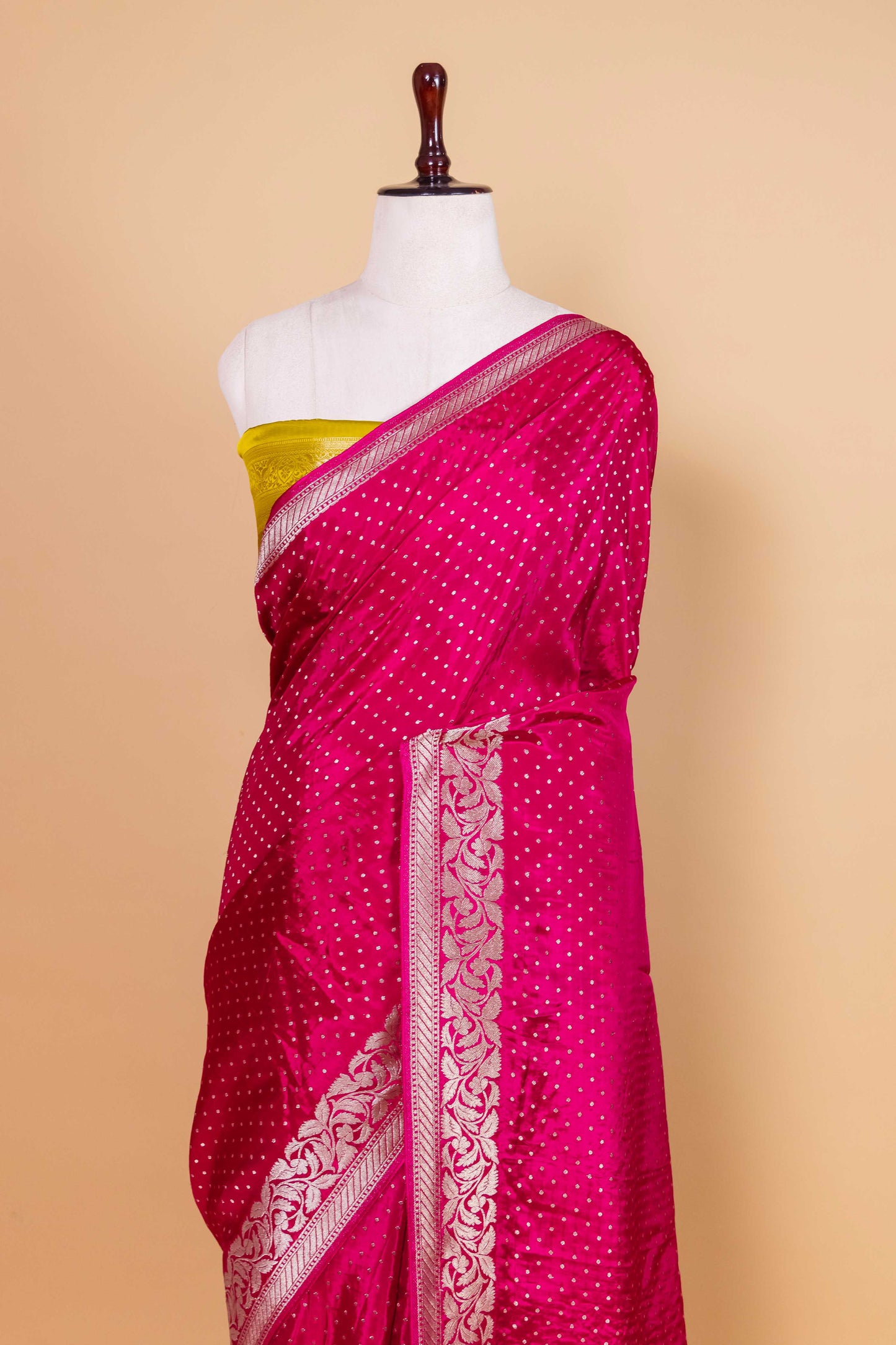 Rani Zari Buti Weaving Fancy Silk Saree