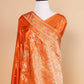 Saffron Bird Motif Fancy Silk Saree