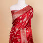 Crimson Zari Woven Fancy Silk Saree