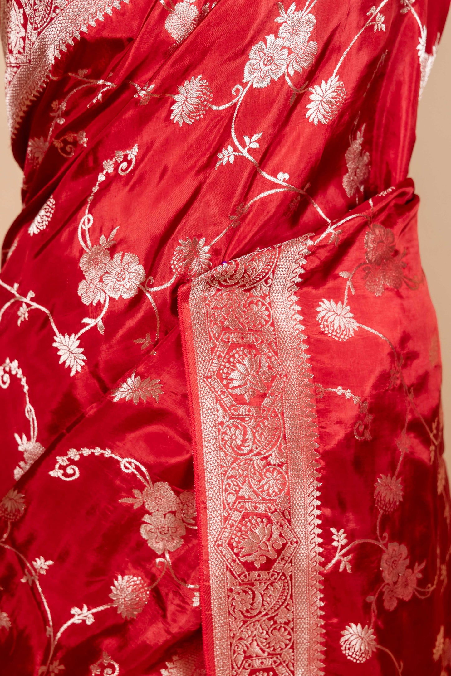 Crimson Zari Woven Fancy Silk Saree