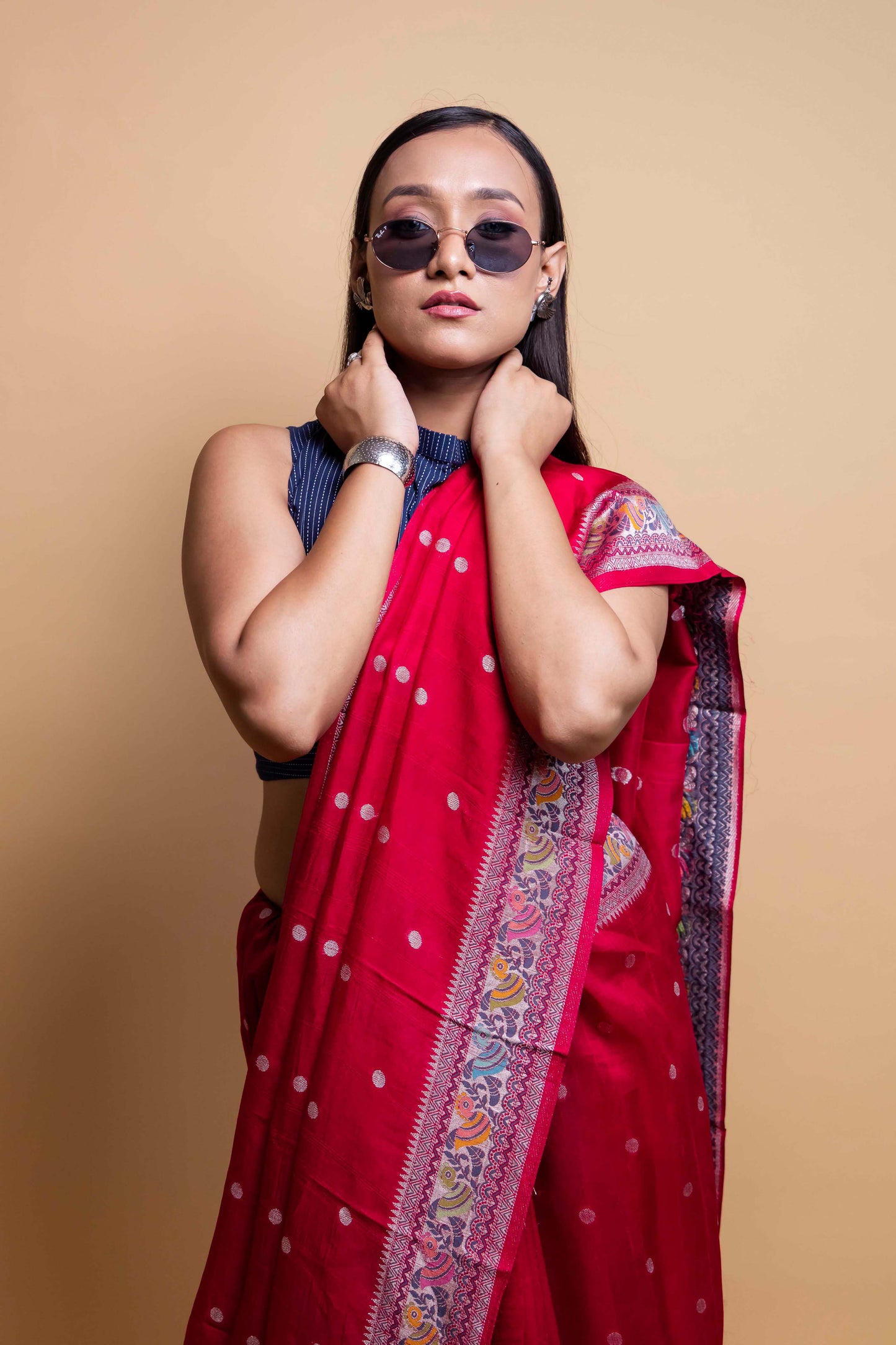 Rani Madhubani Weaving Silk Saree